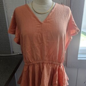 Sam Edelman Size Large Peach 🍑/Coral Loose Top